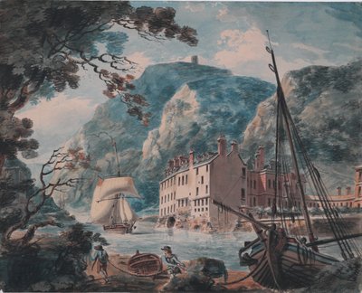 Old Hot Wells House ile Bristol'deki Avon Gorge, c. 1792 (grafit, sulu boya, tükenmez kalem ve kahverengi mürekkep) by Joseph Mallord William Turner