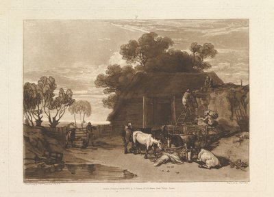 Straw Yard Liber Studiorum, bölüm II, levha 7, 20 Şubat 1808. by Joseph Mallord William Turner