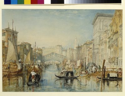 Venedik, Rialto (beyaz kağıt üzerine kalem üzerine suluboya) by Joseph Mallord William Turner