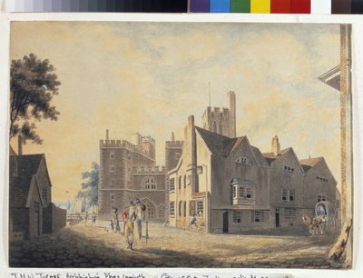 Başpiskoposun Sarayının Görünümü, Lambeth (beyaz kağıt üzerine suluboya) by Joseph Mallord William Turner