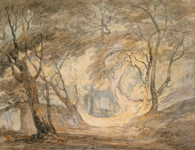 Figürlü Orman Manzarası, c.1798 (kağıt üzerine suluboya) by Joseph Mallord William Turner