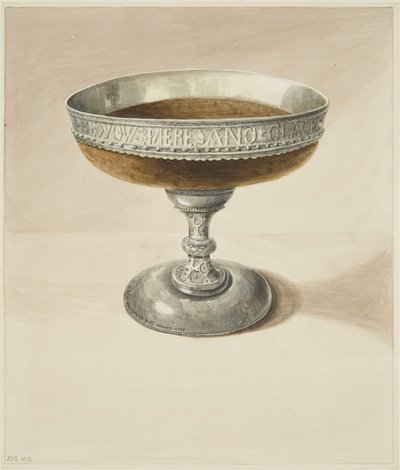 Mazer Bowl ve Tazza, birleştirilmiş (kağıt üzerine suluboya) by Joseph Manning