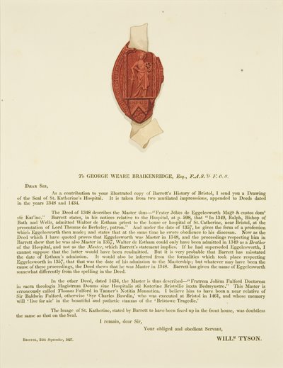 Aziz Katherine Hastanesi Mührü by Joseph Manning