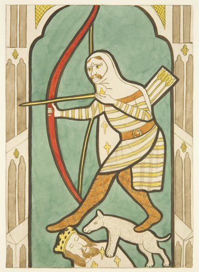 Bristol Katedrali korosunun kuzey ve güney pencerelerinde vitray (kağıt üzerine sulu boya) by Joseph Manning