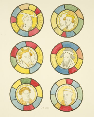 St Mary Redcliffe nef kuzey penceresinde vitray (kağıt üzerine suluboya) by Joseph Manning