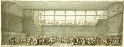 Tenis Kortu Yemini, c.1789 (siyah tebeşir, tükenmez kalem ve gri renkli kahverengi mürekkep) by Joseph Marie Flouest