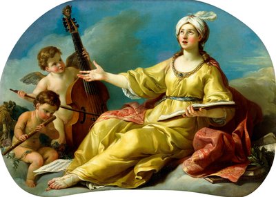 Müziğin Kişileştirilmesi, Putti ile Keman ve Flüt Çalarken Şarkı Söylemek, 1758 by Joseph Marie Vien