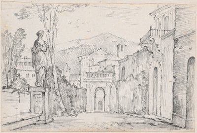 Uzakta Monte Cavo ile Bir Roma Sokağı by Joseph Marie Vien