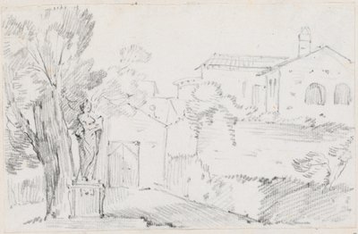 Ötesinde Kilise Olan Bir İtalyan Bahçesinin Köşesi by Joseph Marie Vien