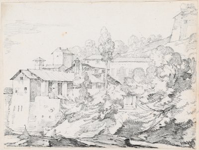 Bir Yamaçta İtalyan Binaları by Joseph Marie Vien