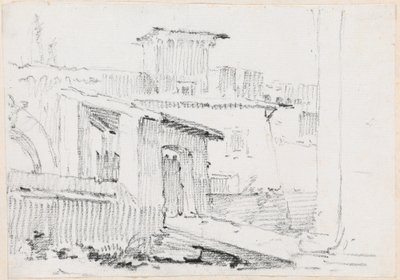Açık Kulübeli Roma Binaları by Joseph Marie Vien