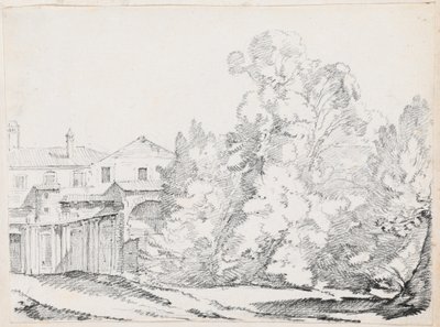 Eski Kalıntılar Üzerine İnşa Edilmiş Bir Evi Gözleyen Ağaçlar by Joseph Marie Vien