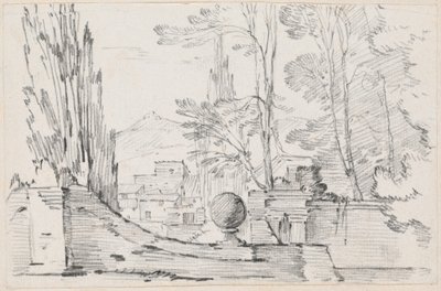Bir İtalyan Bahçesinin Duvarından Görünüm by Joseph Marie Vien