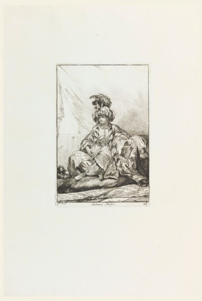 Sultane Noire (Siyah Sultana), Caravanne du Sultan à la Mecque serisinden 28 numaralı levha (Sultan