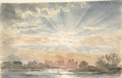 Yükselen Güneşli Manzara, 1 Aralık 1828, 8:30, 1828. by Joseph Michael Gandy
