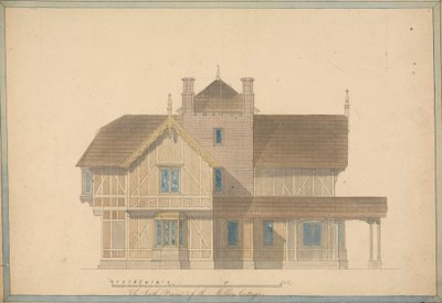 Chatsworth'taki Miller's Cottage: Güney Cephesi Yüksekliği by Joseph Michael Gandy