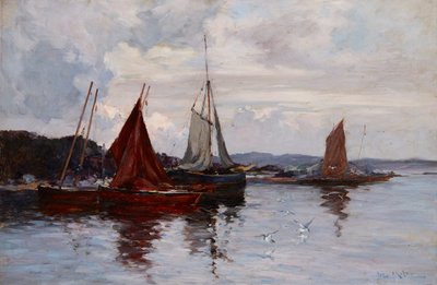 Limanda Balıkçı Tekneleri (tuval üzerine yağlı boya) by Joseph Milne