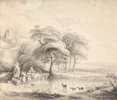 Bir ford ile manzara by Joseph Mössmer
