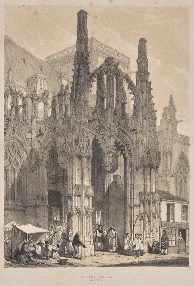Orta Çağ Mimarisi: Louviers, Normandiya, Güney Sundurma by Joseph Nash