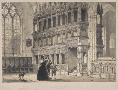 Orta Çağ Mimarisi: St. Fridswode Tapınağı, Katedral, Oxford by Joseph Nash