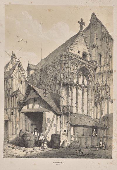Orta Çağ Mimarisi: St. Etienne, Rouen by Joseph Nash