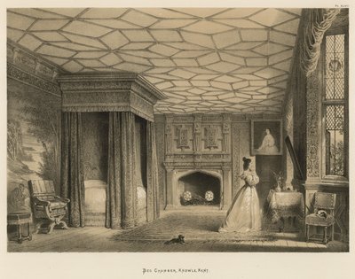 Bed Chamber, Knowle, Kent  by Joseph Nash