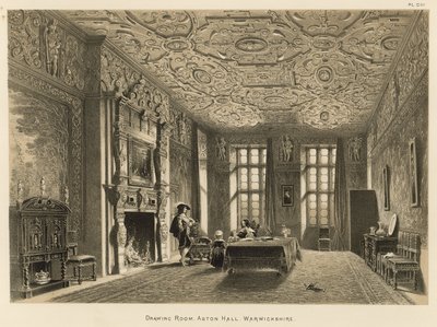 Çizim Odası, Aston Salonu, Warwickshire by Joseph Nash