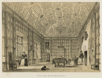 Drawing Room, Boughton-Malherbe, Kent  by Joseph Nash
