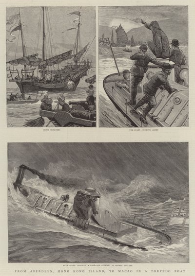 Aberdeen, Hong Kong Adası'ndan Torpido Botuyla Makao'ya by Joseph Nash