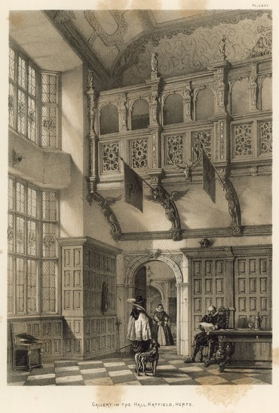 Gallery in the Hall, Hatfield, Herts  by Joseph Nash