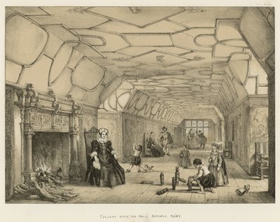 Hall, Knowle, Kent üzerinde Galeri by Joseph Nash