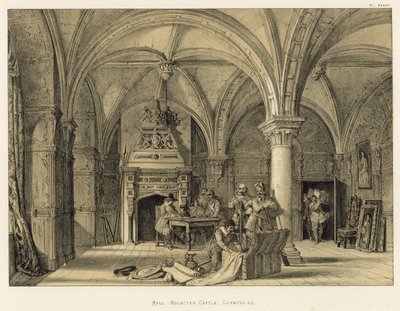 Hall, Bolsover Castle, Derbyshire  by Joseph Nash
