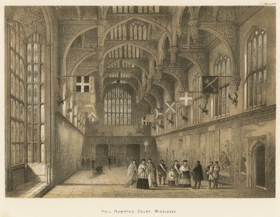 Hall, Hampton Court, Middlesex  by Joseph Nash