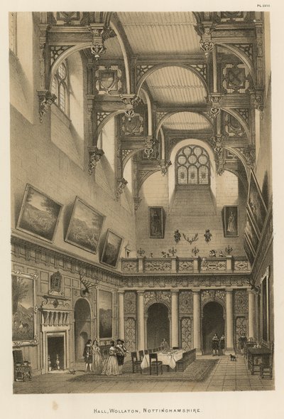 Hall, Wollaton, Nottinghamshire  by Joseph Nash