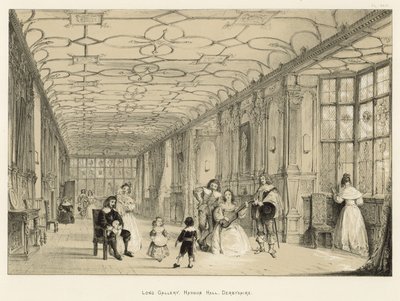 Long Gallery, Haddon Hall, Derbyshire  by Joseph Nash