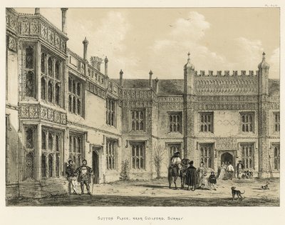 Guildford, Surrey yakınlarındaki Sutton Place by Joseph Nash