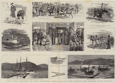 Çin Filosu, Port Hamilton, Corea'da ve Port Arthur'da, Çin Deniz Üssü'nde by Joseph Nash