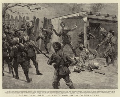 Chitral Kalesi Savunması, Kuşatma Sırasında Mayını Patlatmak İçin Bir Sorti by Joseph Nash