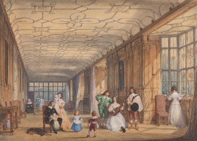 Uzun Galeri, Haddon Hall, Derbyshire by Joseph Nash