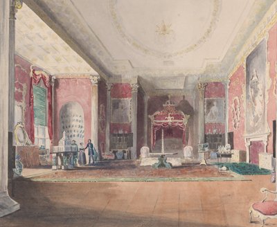 Devlet Yatak Odası, Stowe Buckinghamshire, 1838. by Joseph Nash