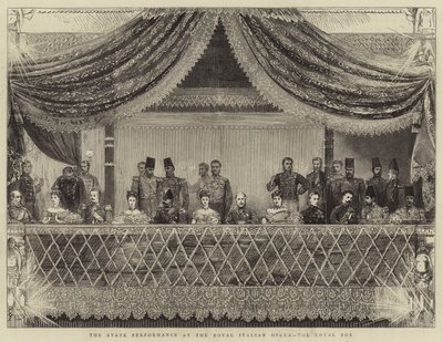 Kraliyet İtalyan Operasında Devlet Gösterisi, Kraliyet Kutusu (gravür) by Joseph Nash