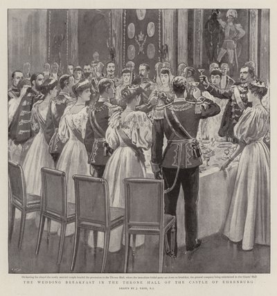 Ehrenburg Kalesi Taht Salonunda Düğün Kahvaltısı by Joseph Nash