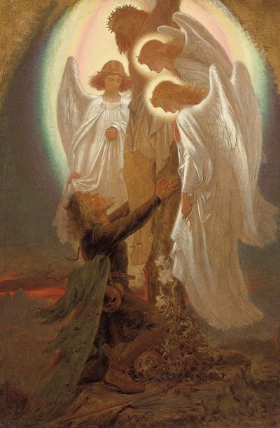 Hıristiyan Haçın Eteğinde, by Joseph Noel Paton