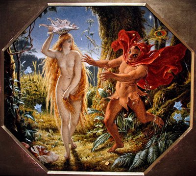 Puck ve Peri (karttaki yağ) by Joseph Noel Paton