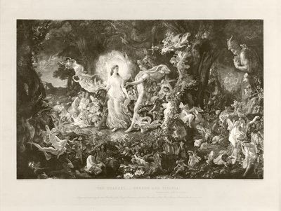 Kavga - Oberon ve Titania (fotogravür) by Joseph Noel Paton