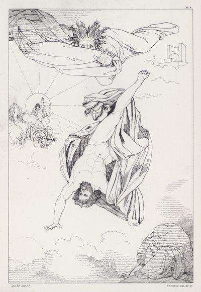 Shelleys Prometheus Bağlanmamış, 3. Perde, 1. Sahne by Joseph Noel after Paton