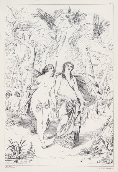 Shelleys Prometheus Bağsız, 2. Perde, 1. Sahne by Joseph Noel after Paton