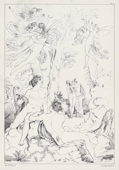 Shelleys Prometheus Bağsız, 2. Perde, 2. Sahne by Joseph Noel after Paton