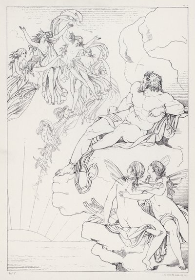 Shelleys Prometheus Bağlanmamış, I. Perde by Joseph Noel after Paton