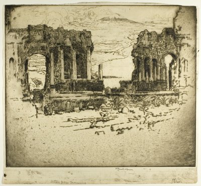 Taormina konumundan Aetna by Joseph Pennell